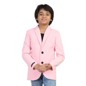 boy wearing light pink party blazer